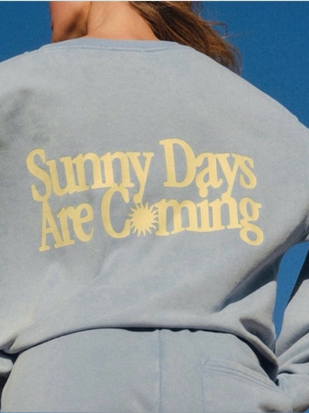 The Mayfair Group Sunny Days Are Coming Blue Henley Sweatshirt S/M